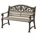 Ławka ogrodowa 120 x 60 x 90 cm metalowa brązowo-beżowa dekoracyjna