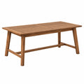 Stół ogrodowy 150 x 90 x 75 cm z drewna brązowy - prostokątny z listwowym blatem