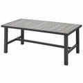 Stół ogrodowy 180 x 90 x 75 cm szaro-czarny z metalową ramą nowoczesny
